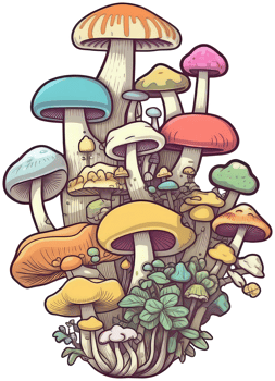 Mushroom sticker transparent illustration. . png