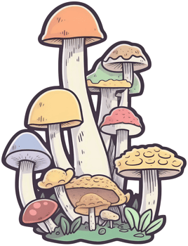 Mushroom sticker transparent illustration. . png