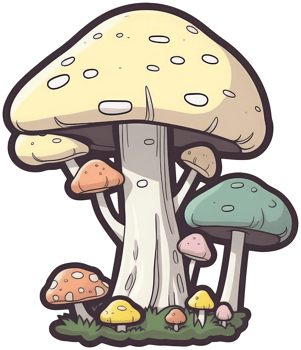 Mushroom sticker transparent illustration. . png