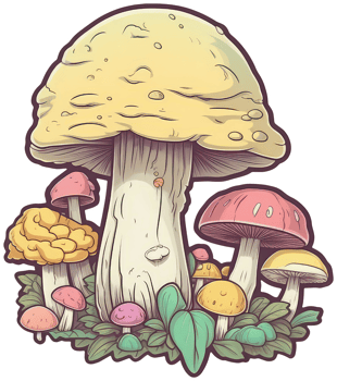 Mushroom sticker transparent illustration. . png