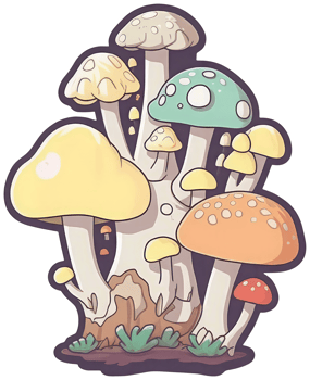 Mushroom sticker transparent illustration. . png