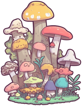 Mushroom sticker transparent illustration. . png