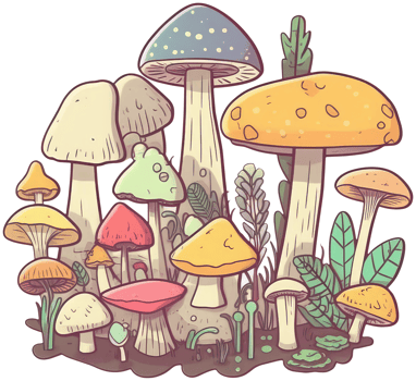 Mushroom sticker transparent illustration. . png