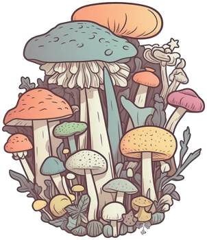 Mushroom sticker transparent illustration. . png