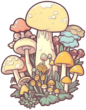 Mushroom sticker transparent illustration. . png