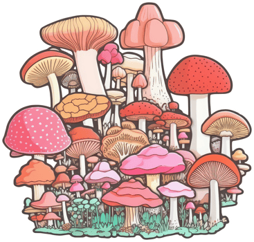 Mushroom sticker transparent illustration. . png