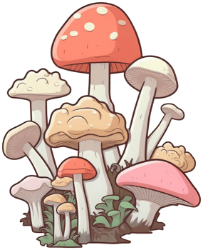 Mushroom sticker transparent illustration. . png