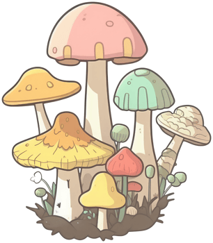 Mushroom sticker transparent illustration. . png