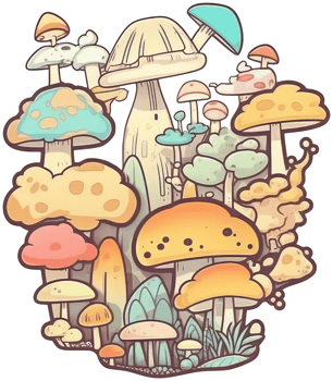 Mushroom sticker transparent illustration. . png