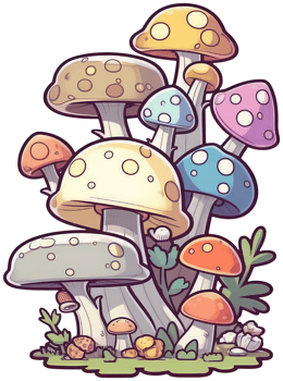 Mushroom sticker transparent illustration. . png