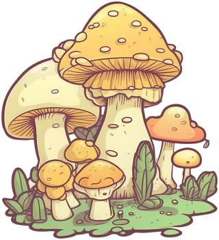 Mushroom sticker transparent illustration. . png