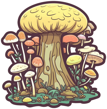 Mushroom sticker transparent illustration. . png