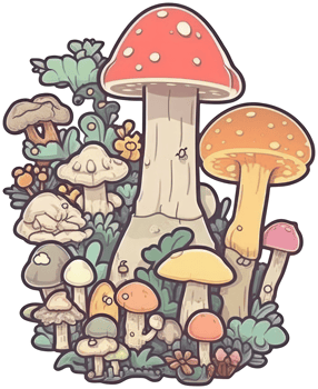 Mushroom sticker transparent illustration. . png