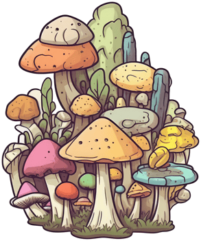 Mushroom sticker transparent illustration. . png