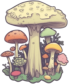 Mushroom sticker transparent illustration. . png