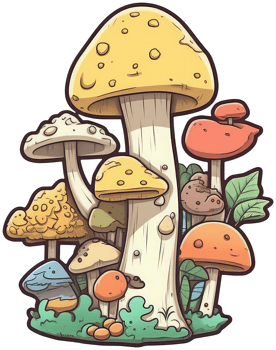 Mushroom sticker transparent illustration. . png
