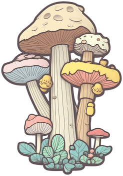 Mushroom sticker transparent illustration. . png
