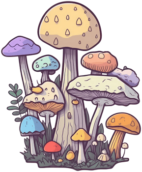 Mushroom sticker transparent illustration. . png