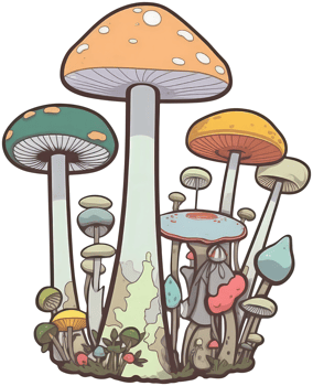 Mushroom sticker transparent illustration. . png