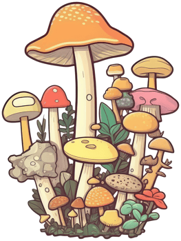 Mushroom sticker transparent illustration. . png