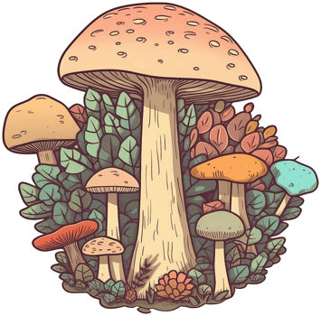 Mushroom sticker transparent illustration. . png