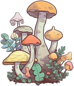 Mushroom sticker transparent illustration. . png