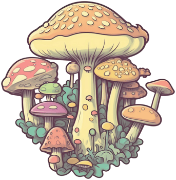 Mushroom sticker transparent illustration. . png