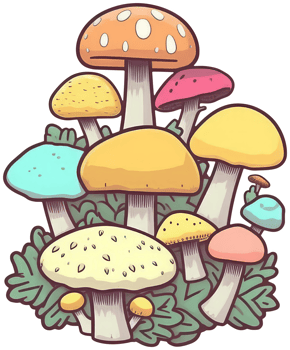 Mushroom sticker transparent illustration. . png