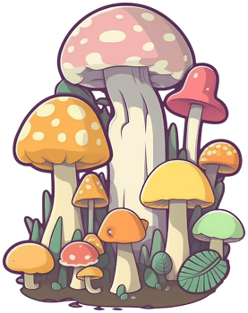 Mushroom sticker transparent illustration. . png