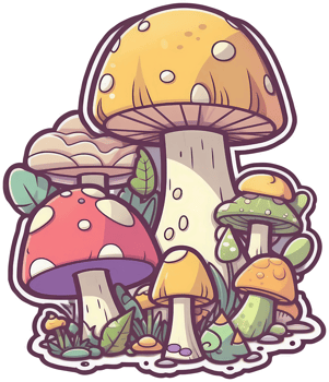 Mushroom sticker transparent illustration. . png
