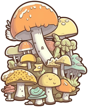 Mushroom sticker transparent illustration. . png