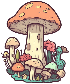 Mushroom sticker transparent illustration. . png