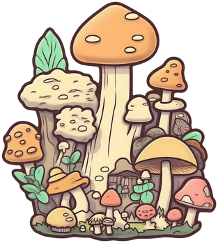 Mushroom sticker transparent illustration. . png
