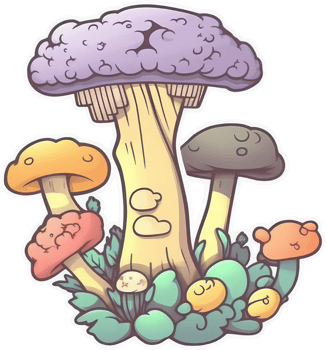 Mushroom sticker transparent illustration. . png