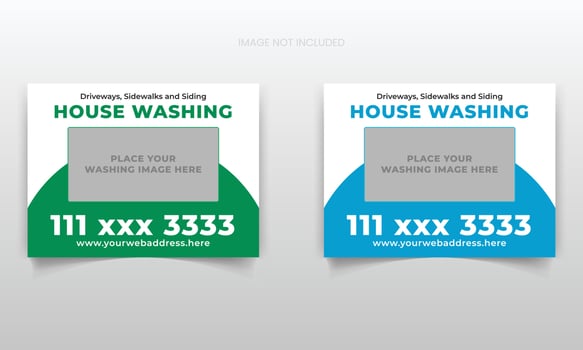 Modern house washing yard sign or signage design template for company, business, promotion vector