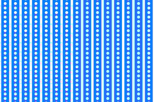 Blue and white vertical stripe dot circle grid. Seamless pattern vector background.