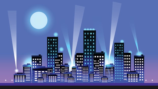 CITY SCAPE night vector