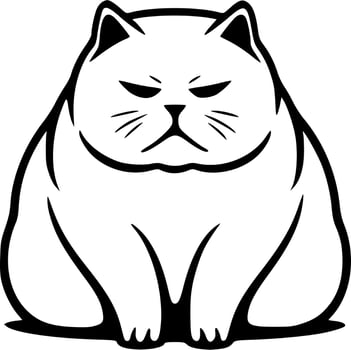 Chubby cat clipart vector illustration