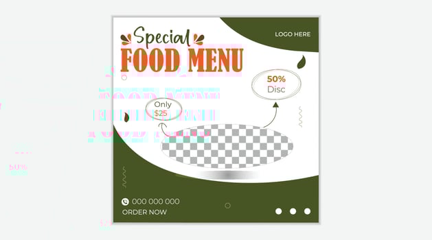 Special food menu social media banner vector template.