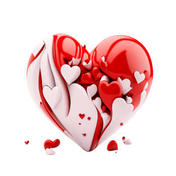 Valentines Day 3d Stereo Love Red Heart. png