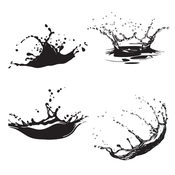 Water splash Vector silhouette