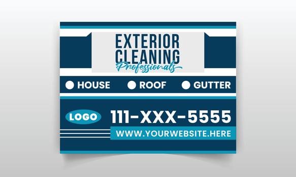 Modern home cleaning signage or yard sign design template for Roof, House, gutter, business, company vector