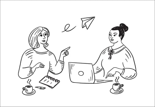 Girl tells business ideas.Business partnership.Business concept.Vector illustration. vector