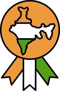 India Map Badge Icon In Flat Style. vector