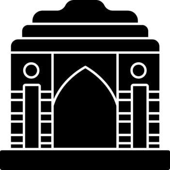 India Gate Icon In Black and White Color. vector