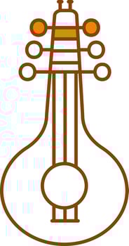 Isolated Lute Icon In Flat Style. vector