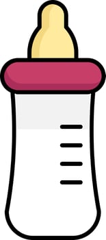 Feeding Bottle Icon In White And Yellow Color. vector