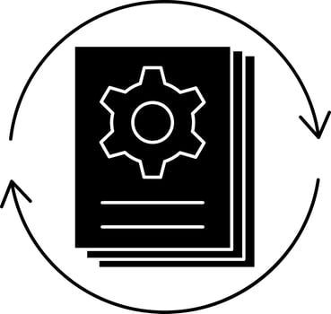 Illustration Of Batch Processing Icon In Black and White Color. vector