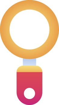 Colorful Magnifying Glass Icon In Flat Style. vector
