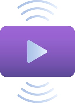 Wifi Play Icon In Purple And Blue Color. vector